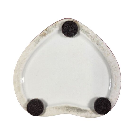 Heart-Shaped Ceramic Trinket Box Gold Hinged Lid White Floral valentine love - Picture 3 of 7